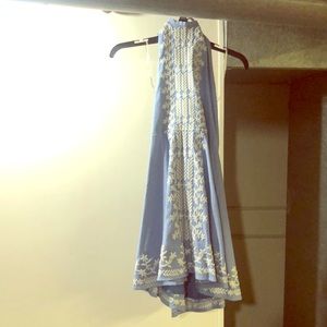 Super cute denim halter dress by Chelsea & Violet